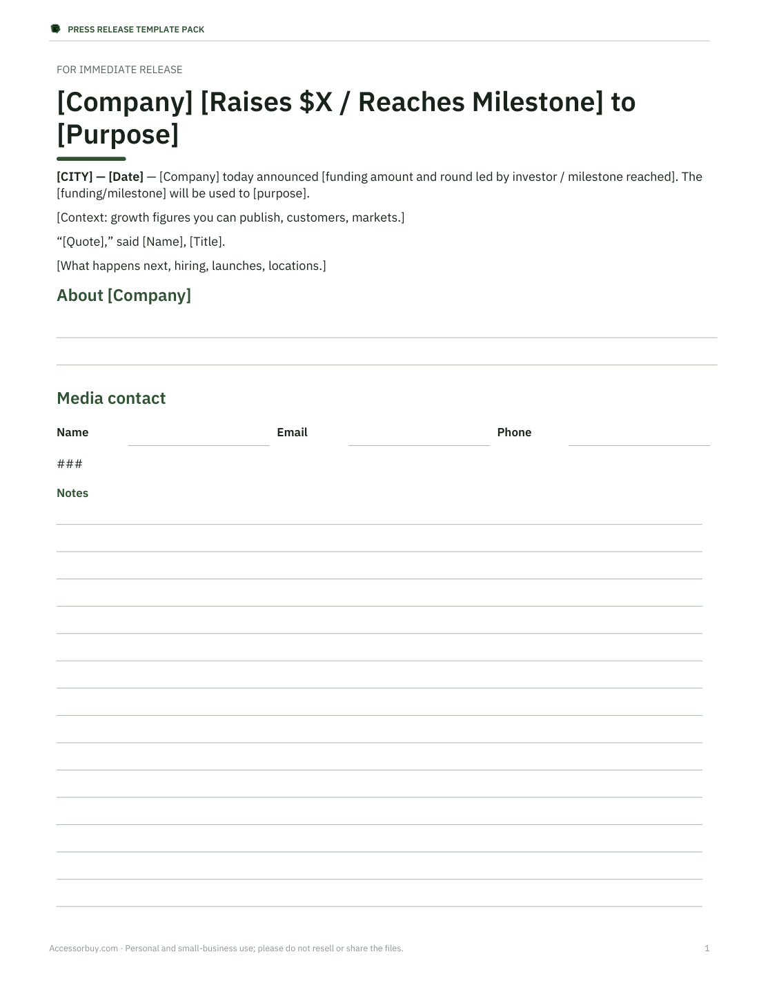 Preview of the first page of Funding / milestone
